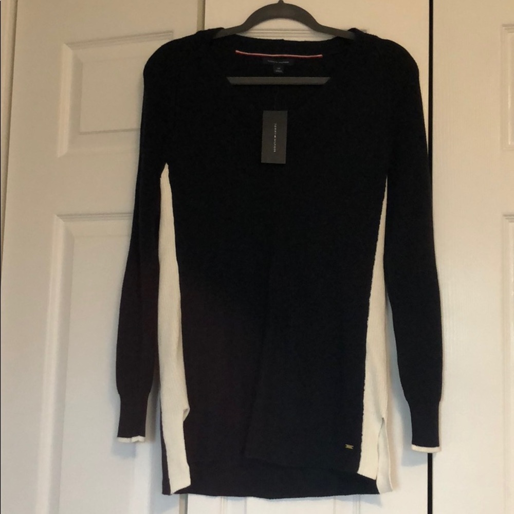 Tommy Hilfiger dark blue and white sweater